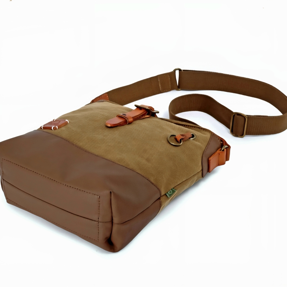 TSD Brand Redwood Canvas Shoulder Bag Crossbody - Picture 8 of 9